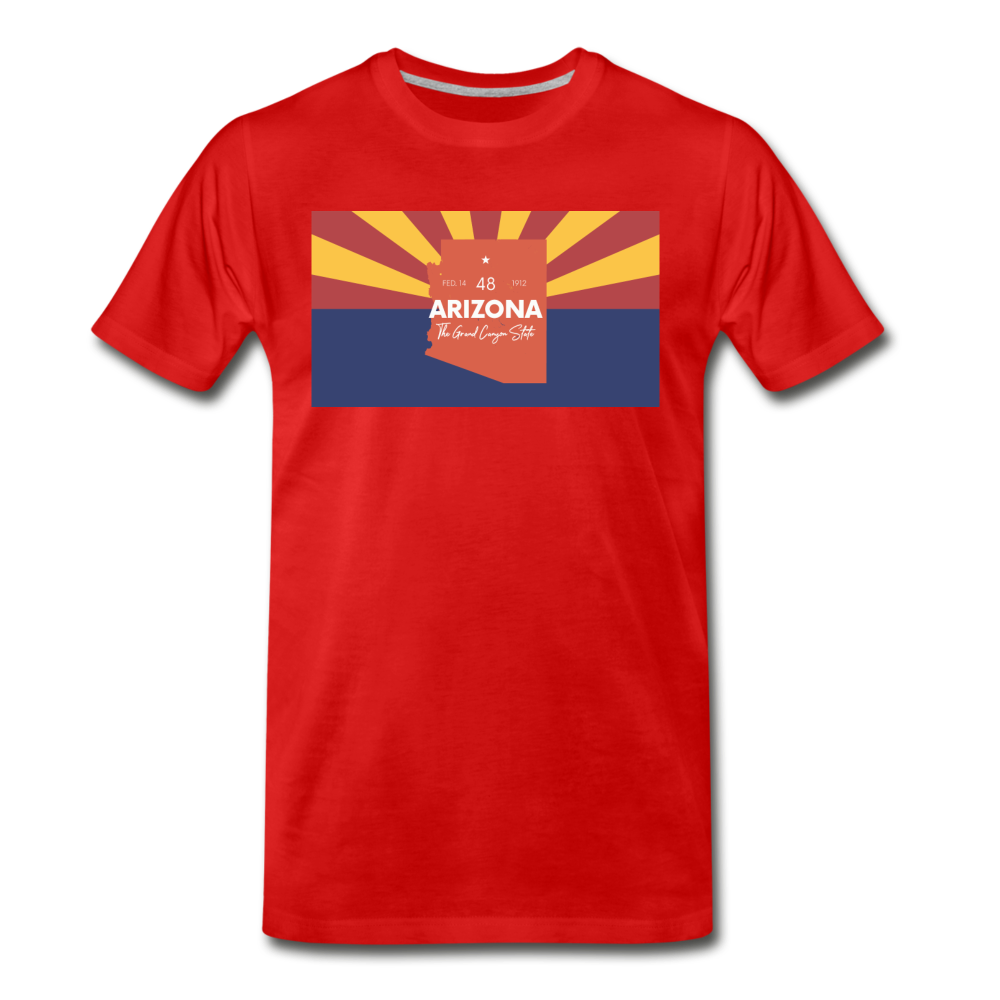 Arizona Info Map - Men's Premium T-Shirt - red