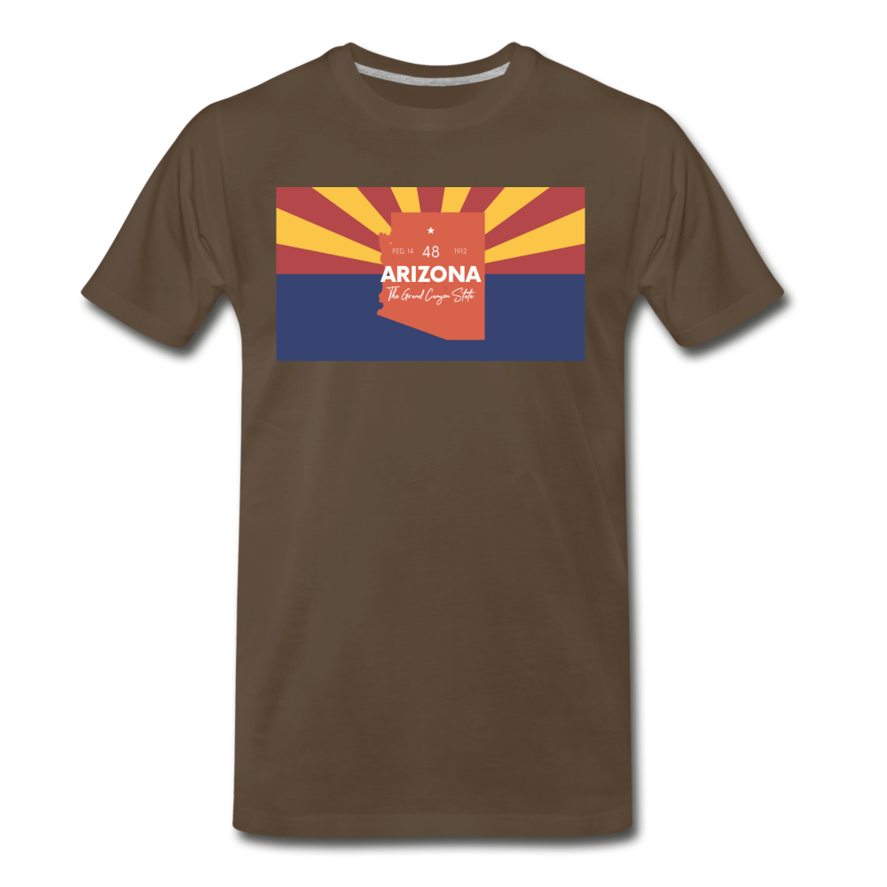 Arizona Info Map - Men's Premium T-Shirt - noble brown