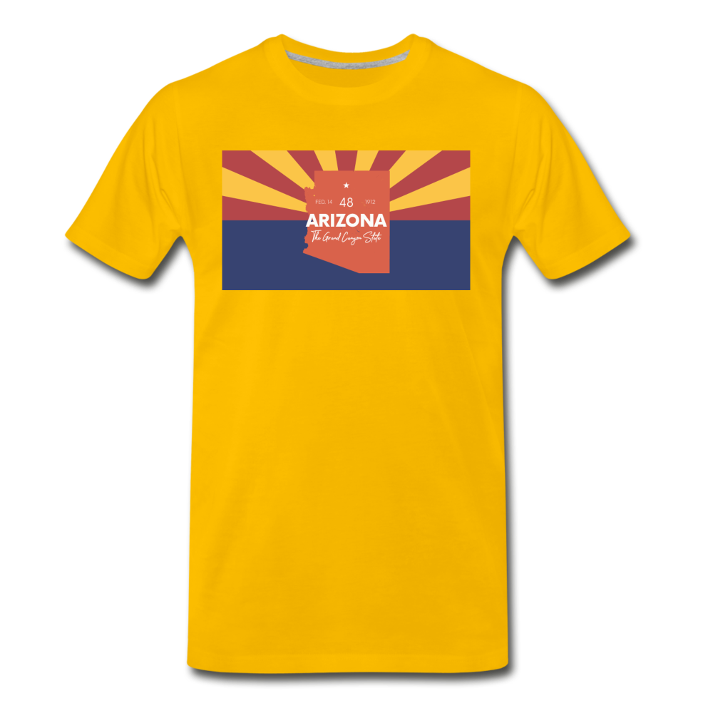 Arizona Info Map - Men's Premium T-Shirt - sun yellow