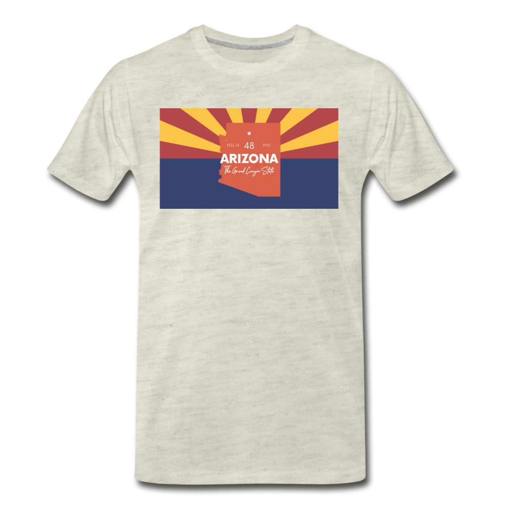 Arizona Info Map - Men's Premium T-Shirt - heather oatmeal