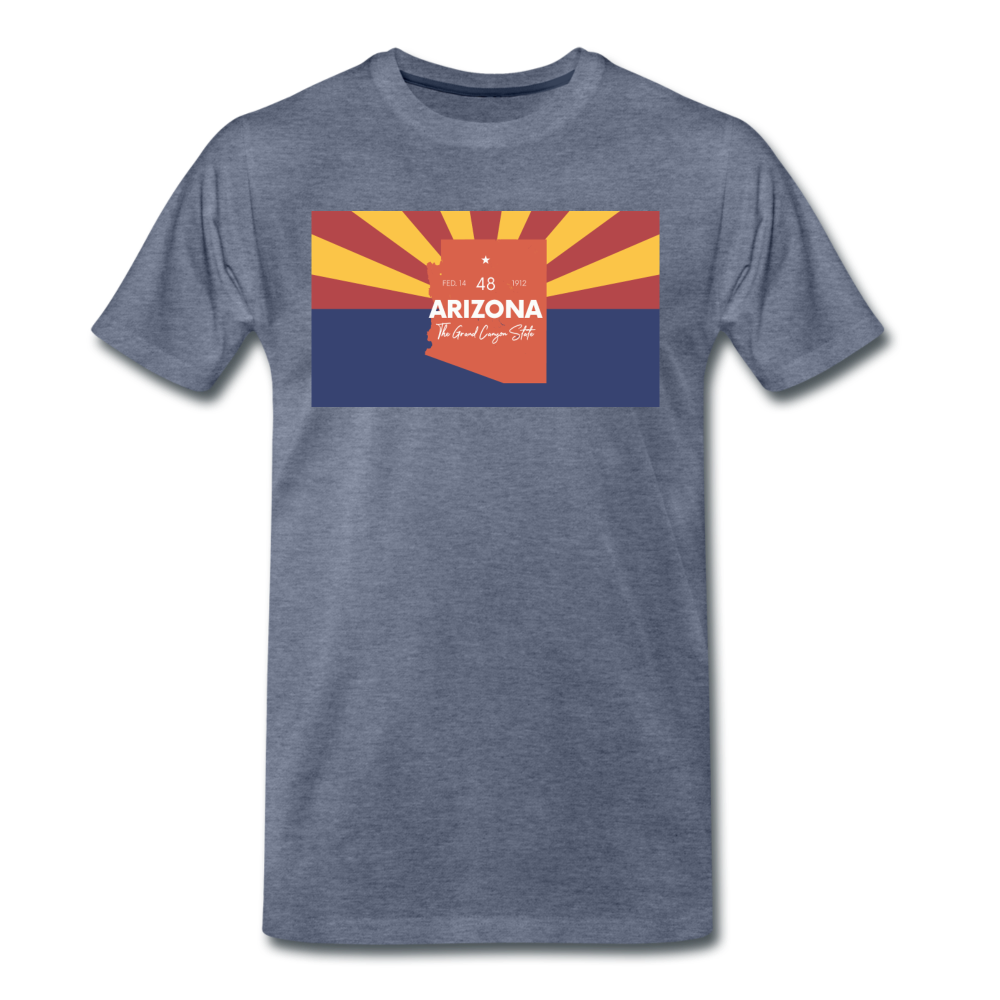 Arizona Info Map - Men's Premium T-Shirt - heather blue