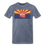 Arizona Info Map - Men's Premium T-Shirt - heather blue