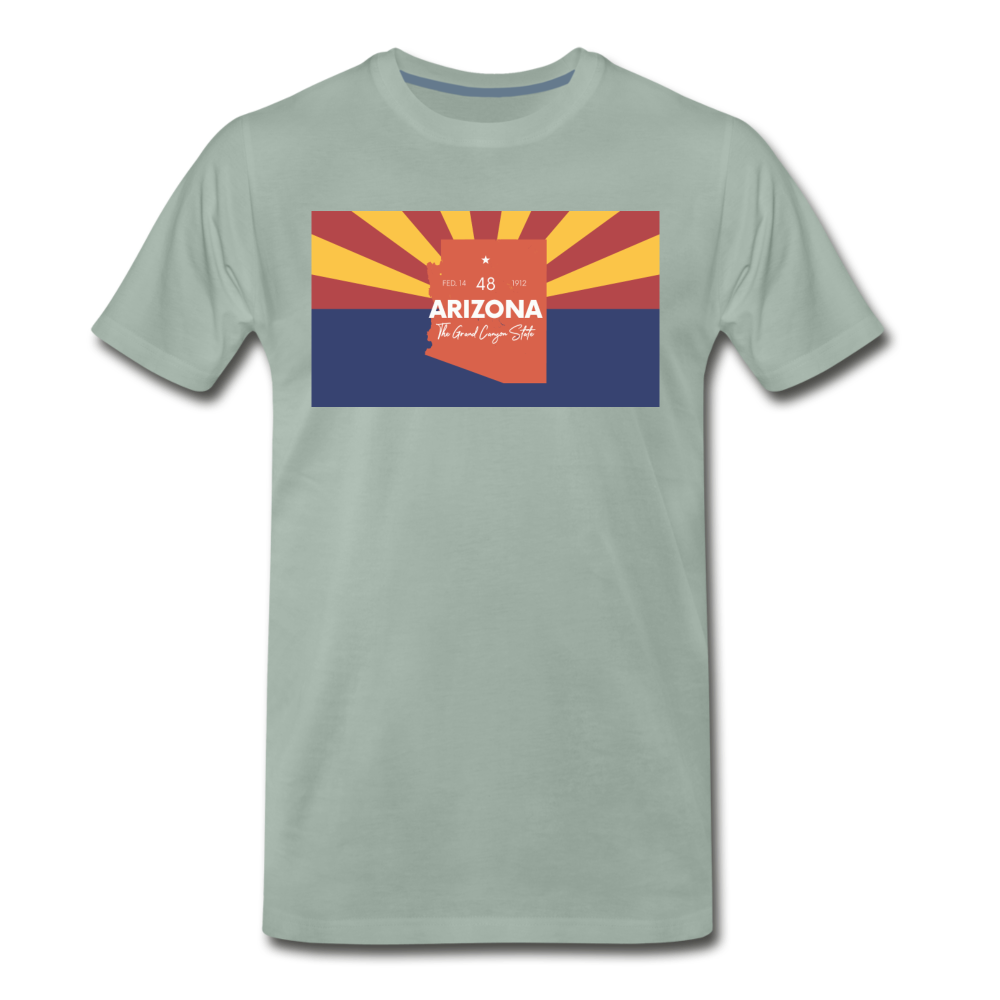 Arizona Info Map - Men's Premium T-Shirt - steel green