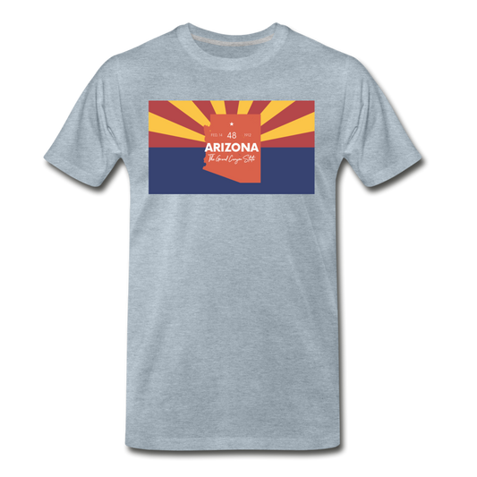 Arizona Info Map - Men's Premium T-Shirt - heather ice blue