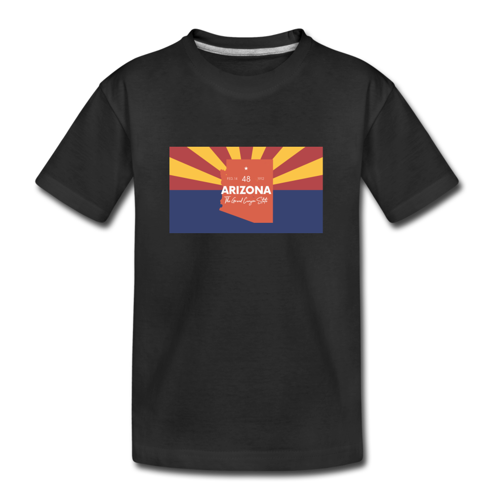 Arizona Info Map - Kids' Premium T-Shirt - black