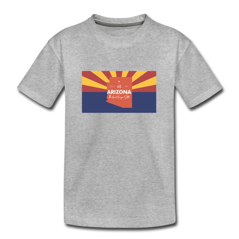 Arizona Info Map - Kids' Premium T-Shirt - heather gray