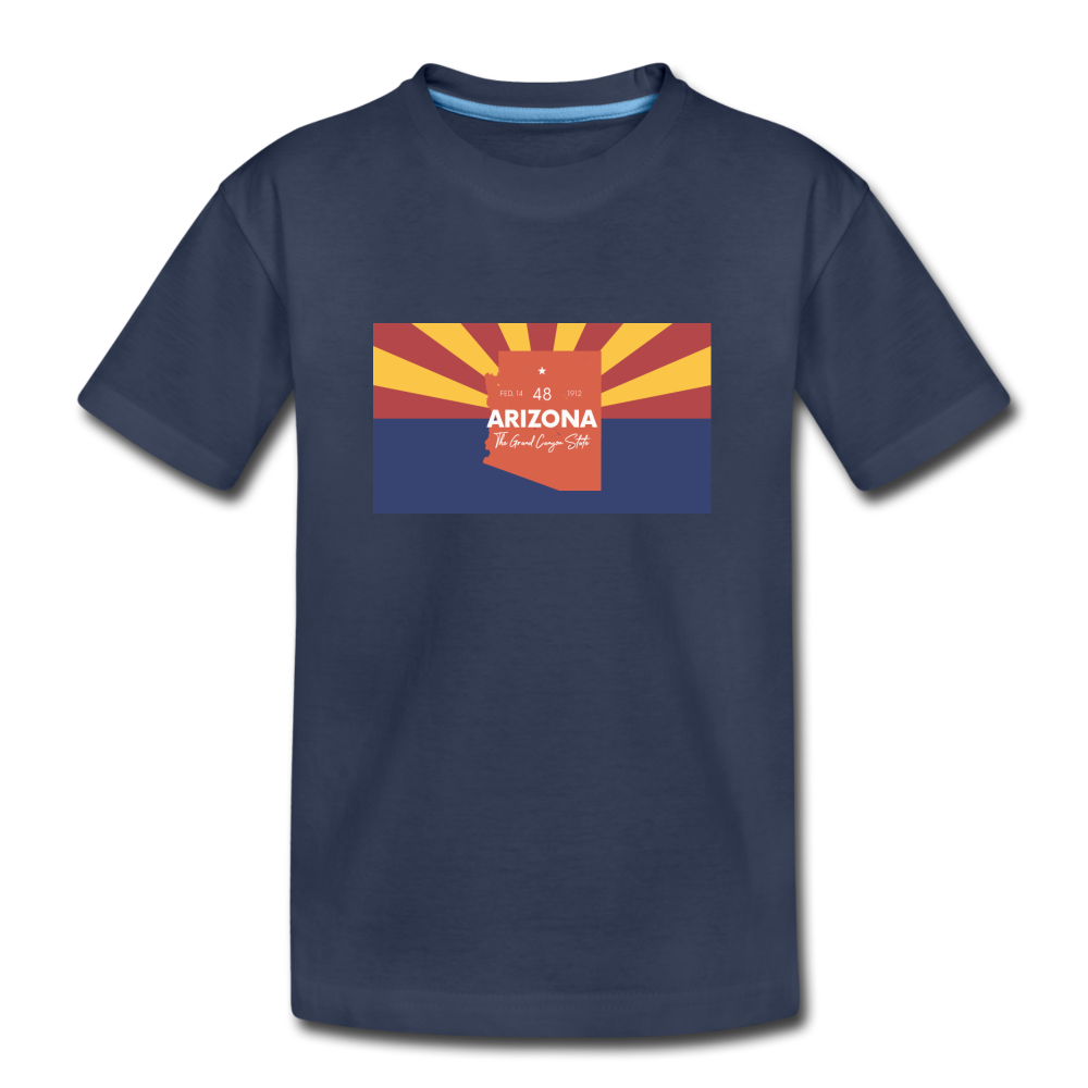 Arizona Info Map - Kids' Premium T-Shirt - navy