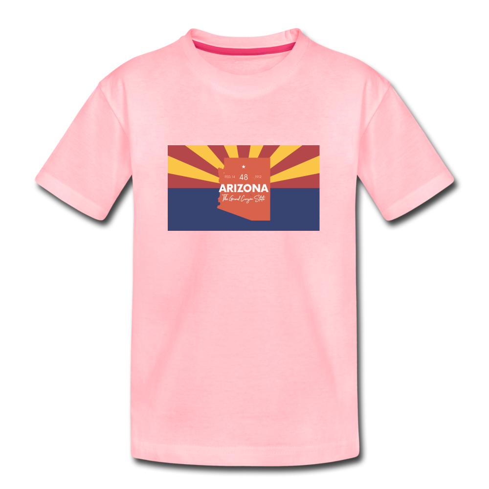 Arizona Info Map - Kids' Premium T-Shirt - pink