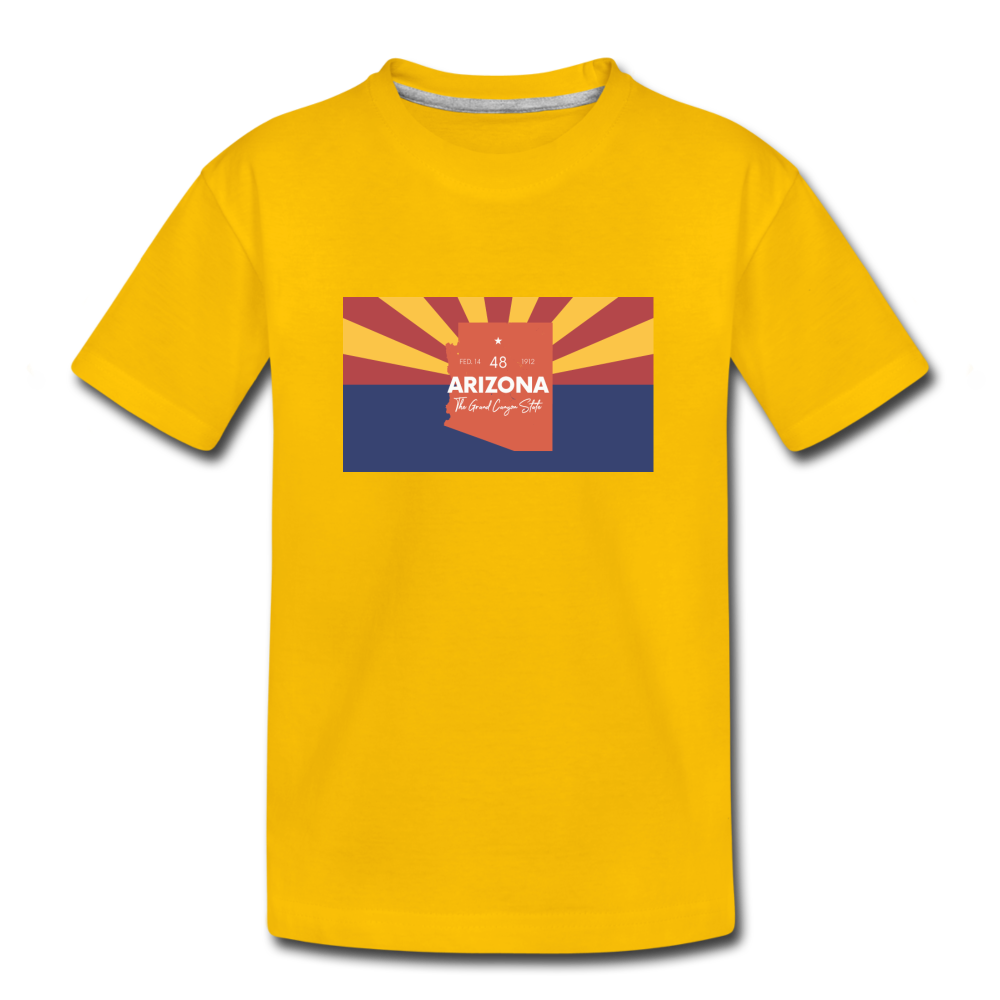 Arizona Info Map - Kids' Premium T-Shirt - sun yellow