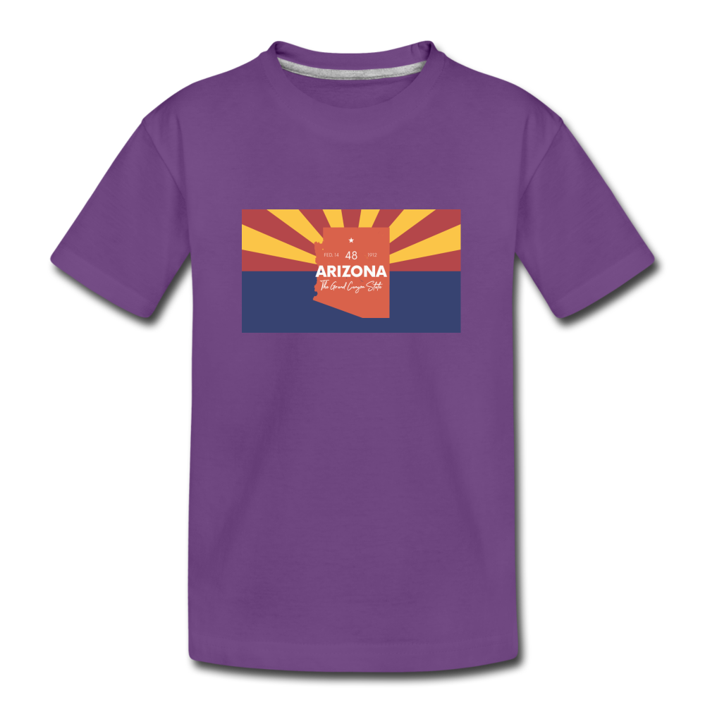 Arizona Info Map - Kids' Premium T-Shirt - purple