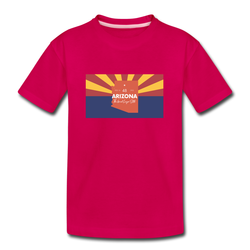 Arizona Info Map - Kids' Premium T-Shirt - dark pink