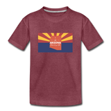 Arizona Info Map - Kids' Premium T-Shirt - heather burgundy