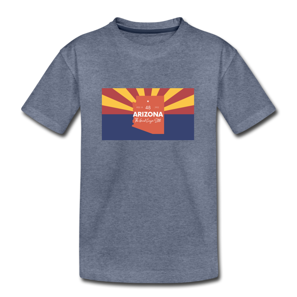 Arizona Info Map - Kids' Premium T-Shirt - heather blue