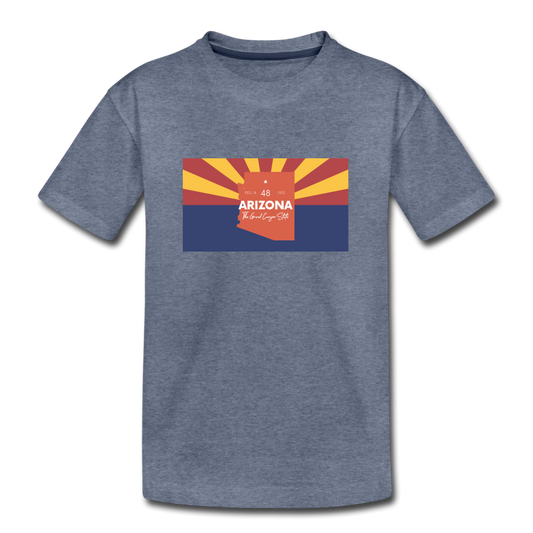 Arizona Info Map - Kids' Premium T-Shirt - heather blue