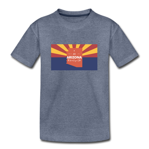 Arizona Info Map - Kids' Premium T-Shirt - heather blue