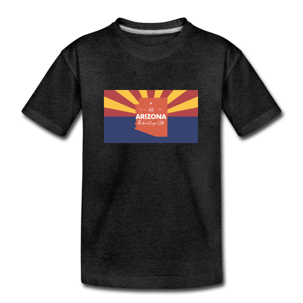 Arizona Info Map - Kids' Premium T-Shirt - charcoal gray