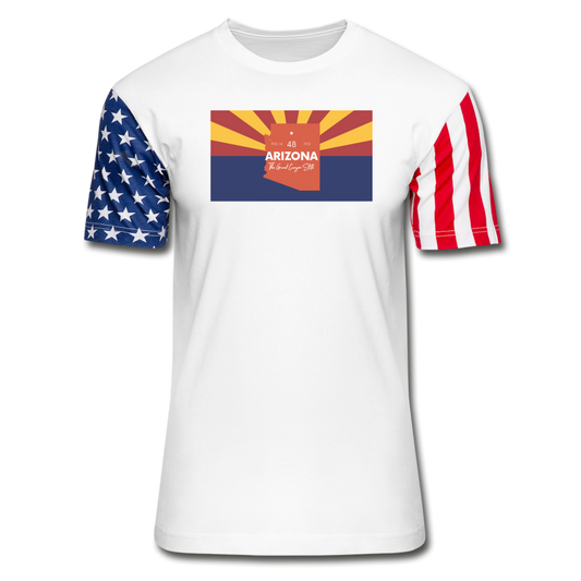 Arizona Info Map - Stars & Stripes T-Shirt - white