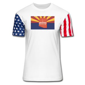 Arizona Info Map - Stars & Stripes T-Shirt - white