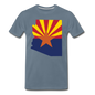 Arizona Info Map - Men's Premium T-Shirt - steel blue