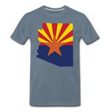 Arizona Info Map - Men's Premium T-Shirt - steel blue