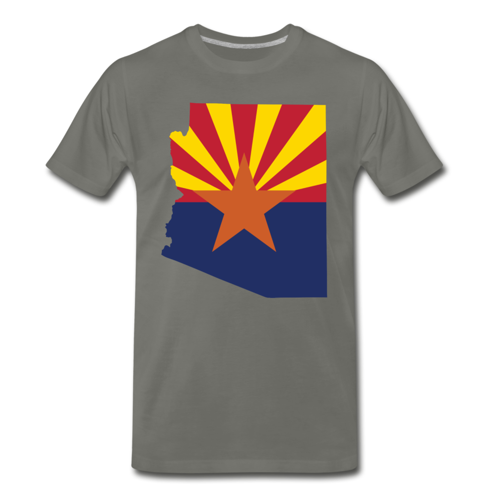 Arizona Info Map - Men's Premium T-Shirt - asphalt gray