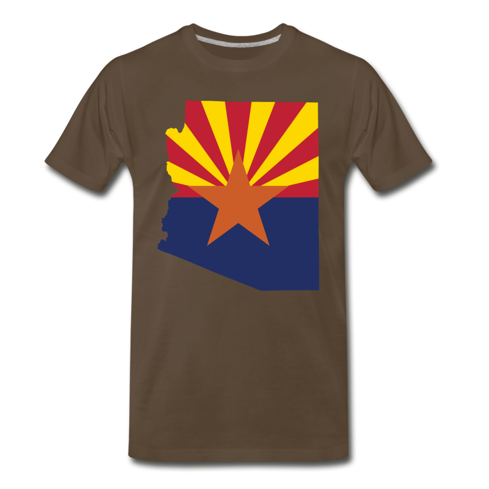 Arizona Info Map - Men's Premium T-Shirt - noble brown