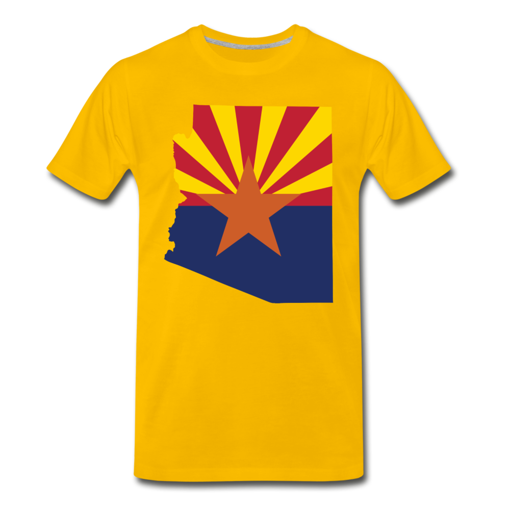 Arizona Info Map - Men's Premium T-Shirt - sun yellow