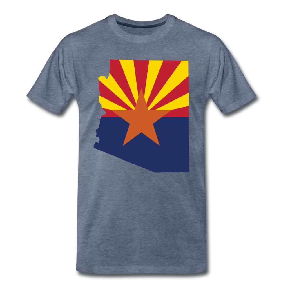 Arizona Info Map - Men's Premium T-Shirt - heather blue