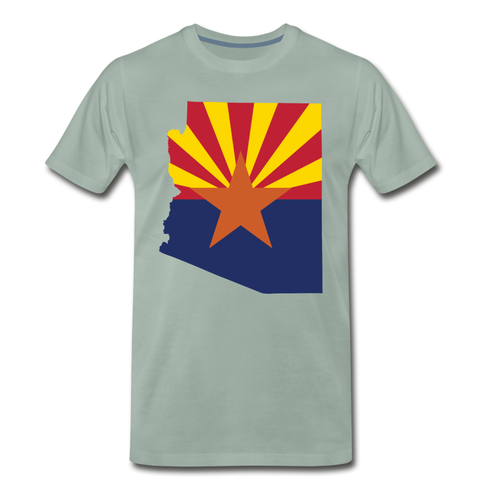 Arizona Info Map - Men's Premium T-Shirt - steel green