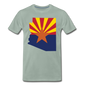 Arizona Info Map - Men's Premium T-Shirt - steel green