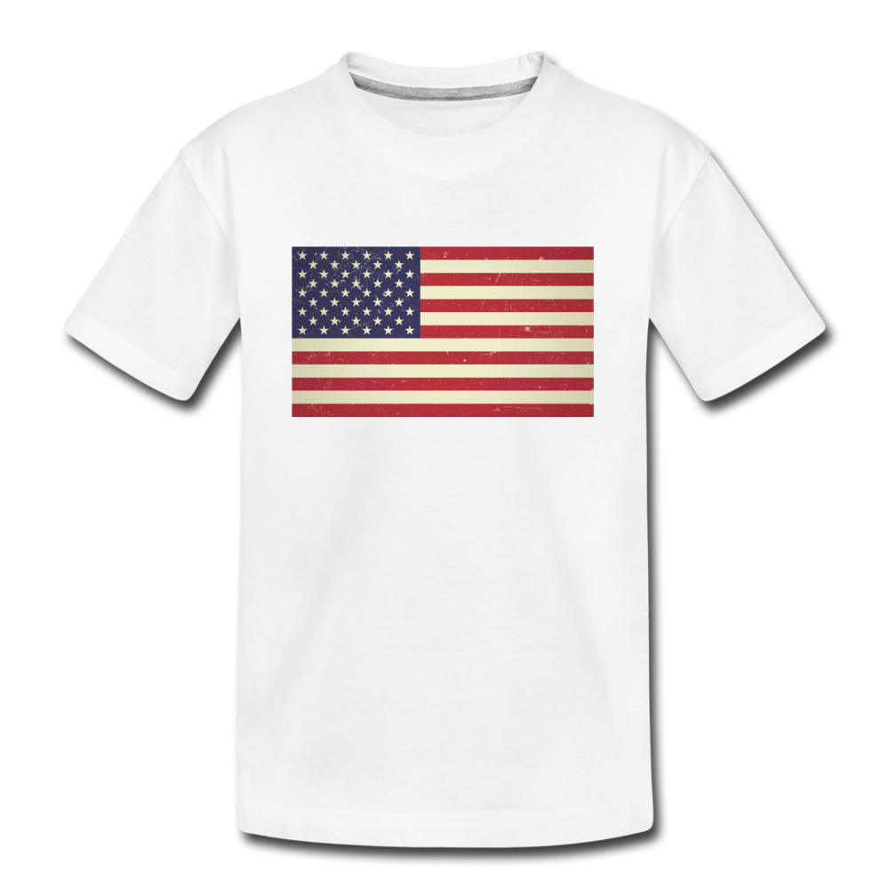 Vintage US Flag - Kids' Premium T-Shirt - white