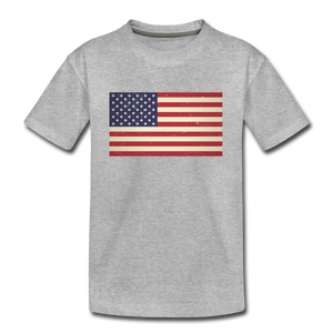 Vintage US Flag - Kids' Premium T-Shirt - heather gray