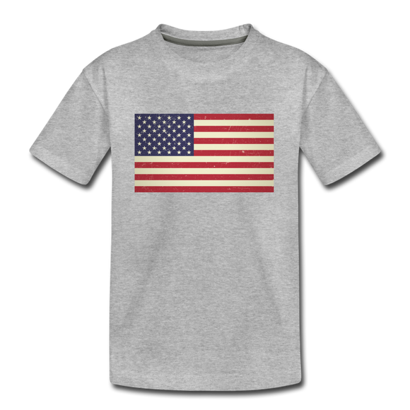 Vintage US Flag - Kids' Premium T-Shirt - heather gray