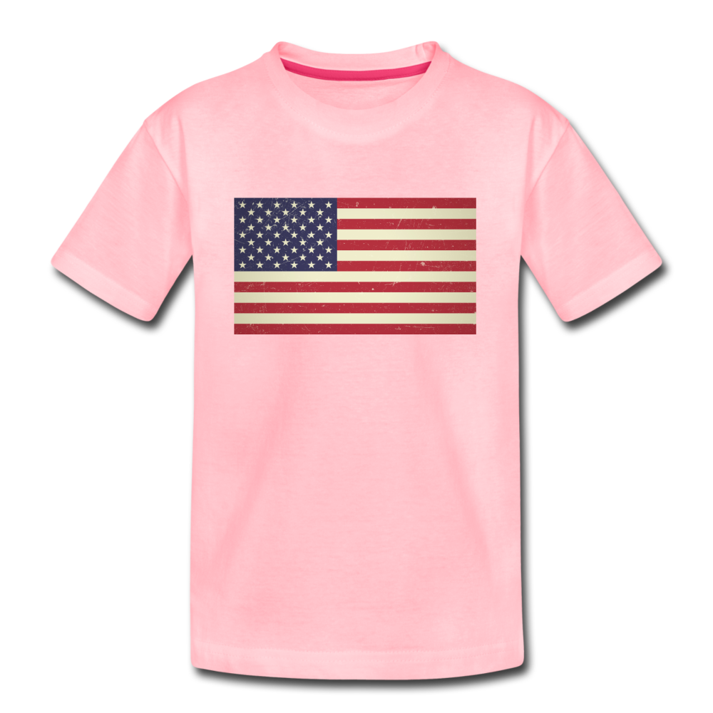 Vintage US Flag - Kids' Premium T-Shirt - pink