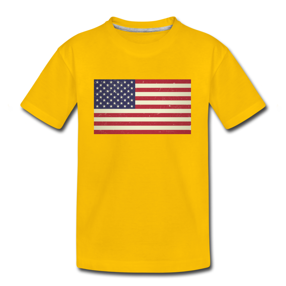 Vintage US Flag - Kids' Premium T-Shirt - sun yellow