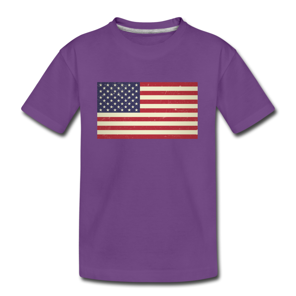 Vintage US Flag - Kids' Premium T-Shirt - purple