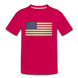 Vintage US Flag - Kids' Premium T-Shirt - dark pink