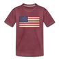 Vintage US Flag - Kids' Premium T-Shirt - heather burgundy