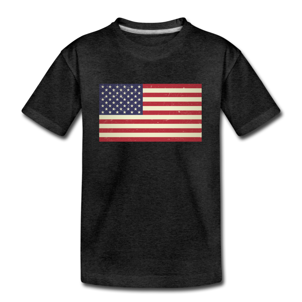 Vintage US Flag - Kids' Premium T-Shirt - charcoal gray