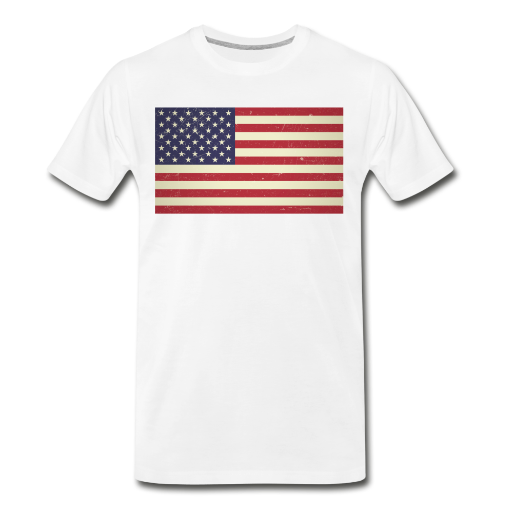 Vintage US Flag - Men's Premium T-Shirt - white