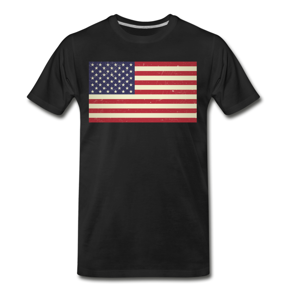 Vintage US Flag - Men's Premium T-Shirt - black