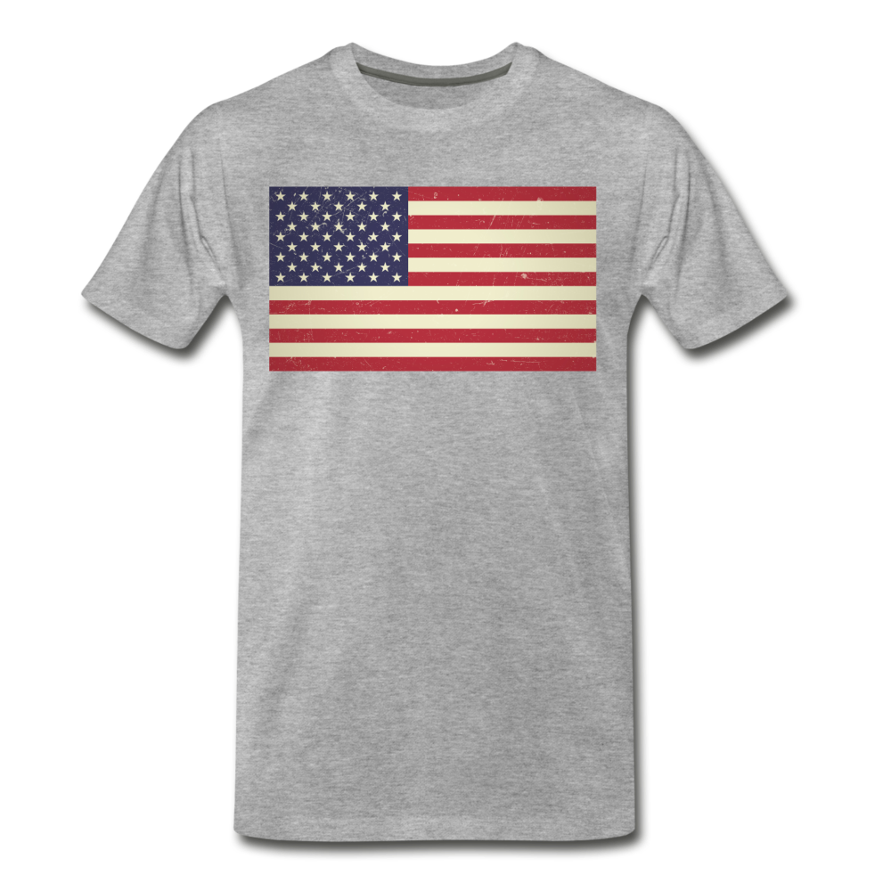 Vintage US Flag - Men's Premium T-Shirt - heather gray