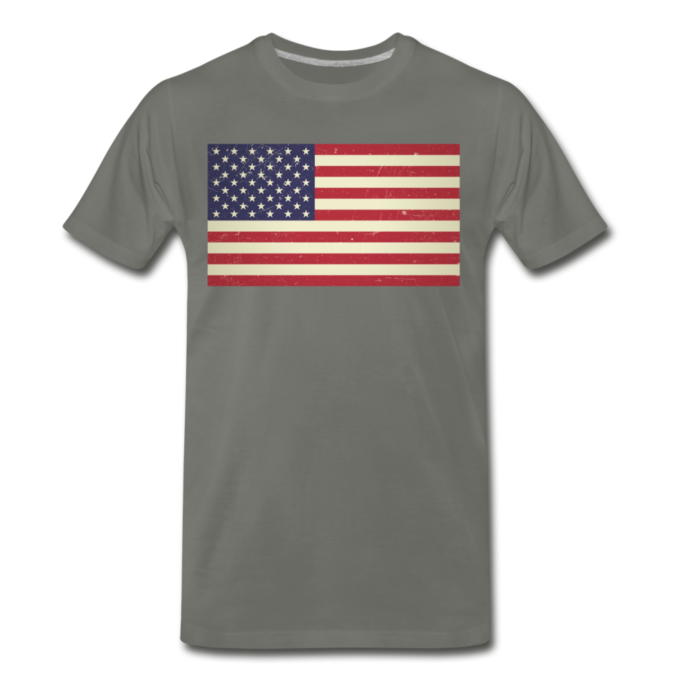 Vintage US Flag - Men's Premium T-Shirt - asphalt gray