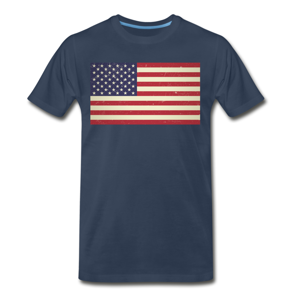 Vintage US Flag - Men's Premium T-Shirt - navy