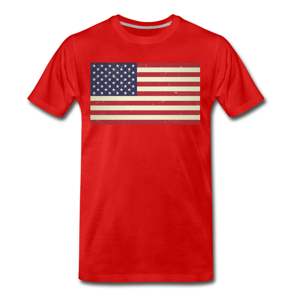 Vintage US Flag - Men's Premium T-Shirt - red