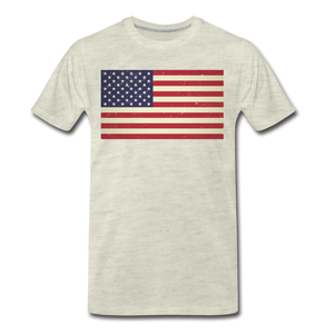 Vintage US Flag - Men's Premium T-Shirt - heather oatmeal