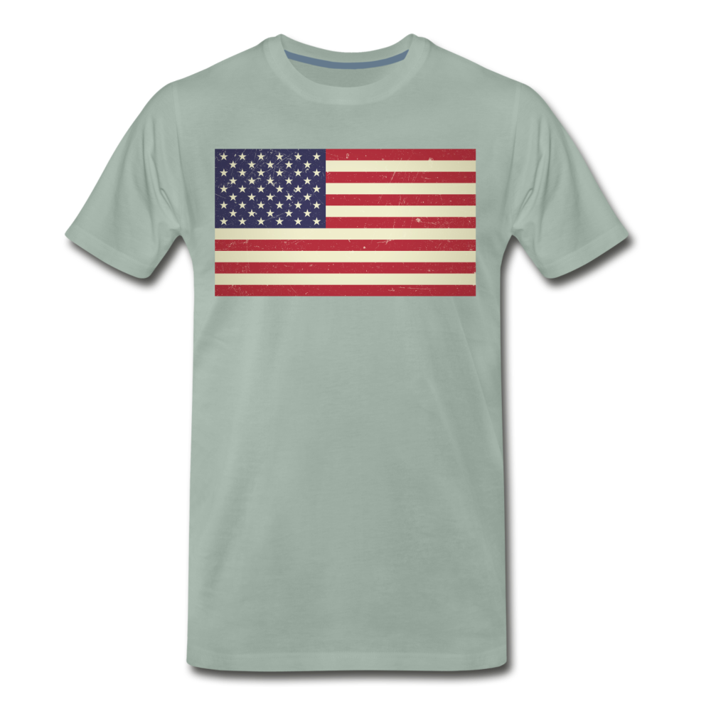 Vintage US Flag - Men's Premium T-Shirt - steel green