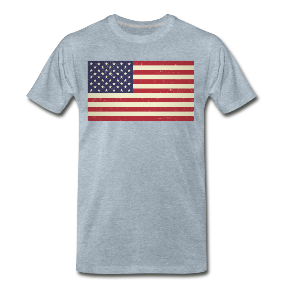 Vintage US Flag - Men's Premium T-Shirt - heather ice blue