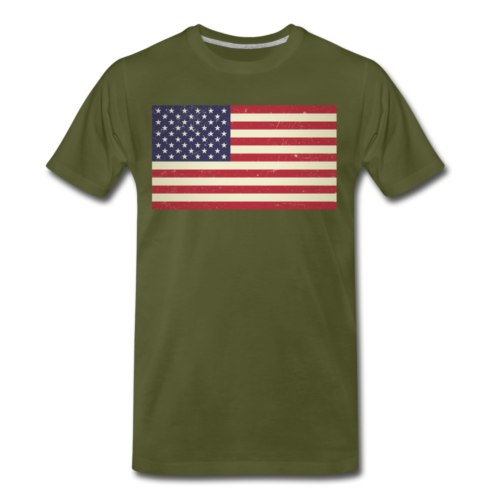 Vintage US Flag - Men's Premium T-Shirt - olive green