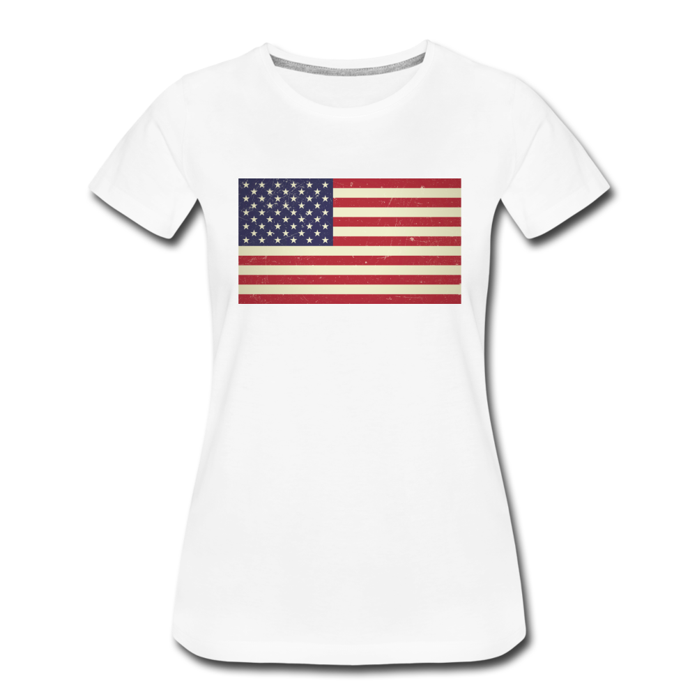 Vintage US Flag - Women’s Premium T-Shirt - white